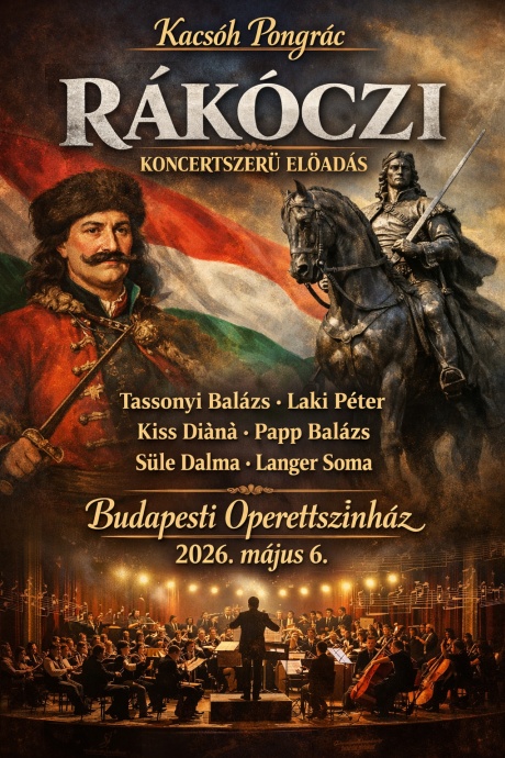 Rákóczi - Kacsóh Pongrác daljátékának koncertszerű előadása az Operettszínházban - Jegyek itt!