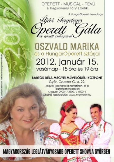 Újévi Operett Gála Győrben Oszvald Marikával! Jegyek itt!